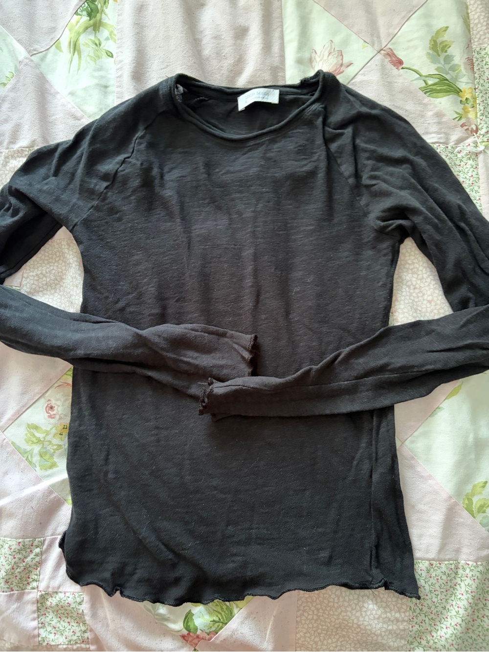 Little Moon Black Crew Neck Lightweight Sweater
